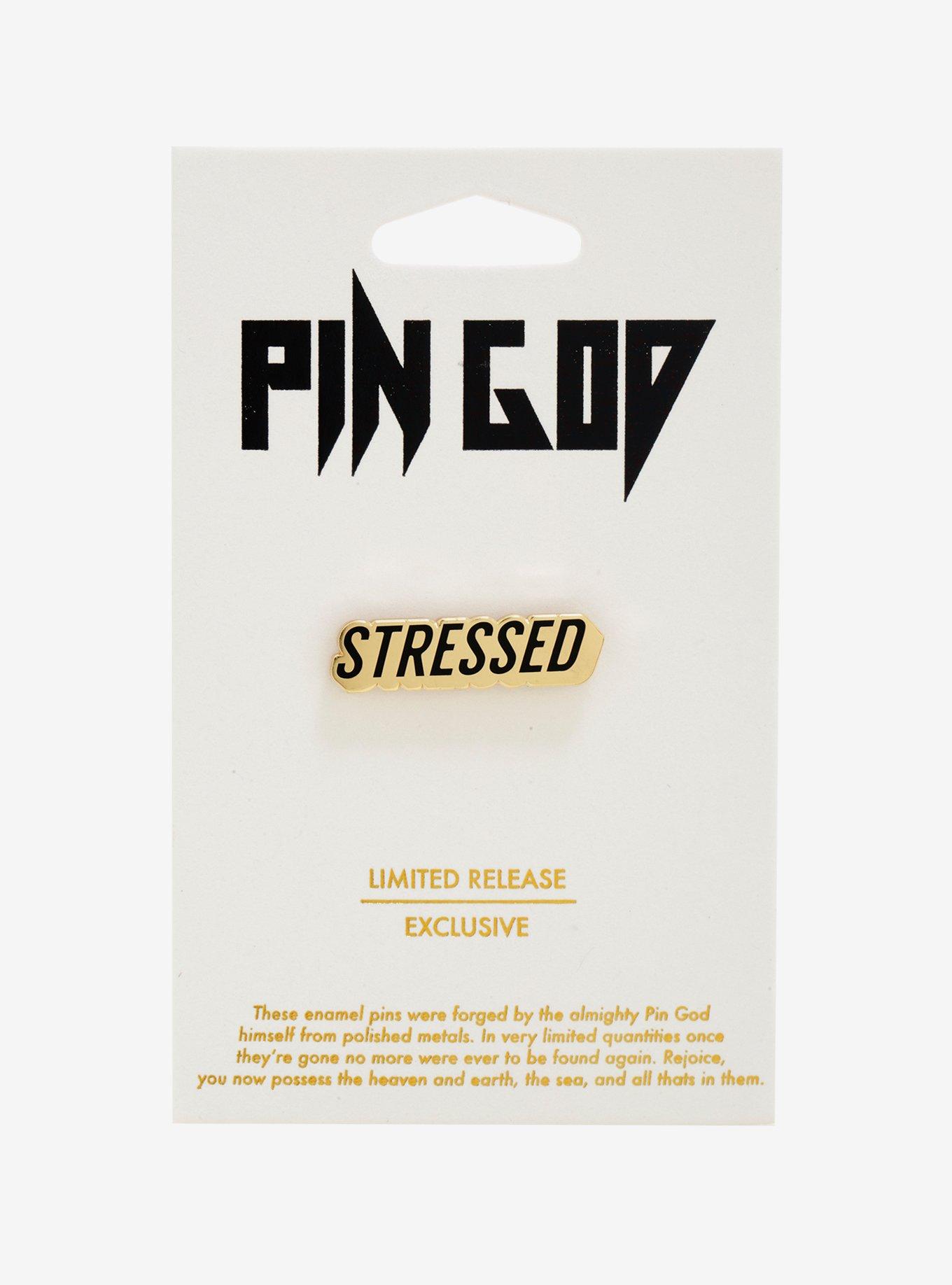 Pin God Stressed Enamel Pin, , alternate