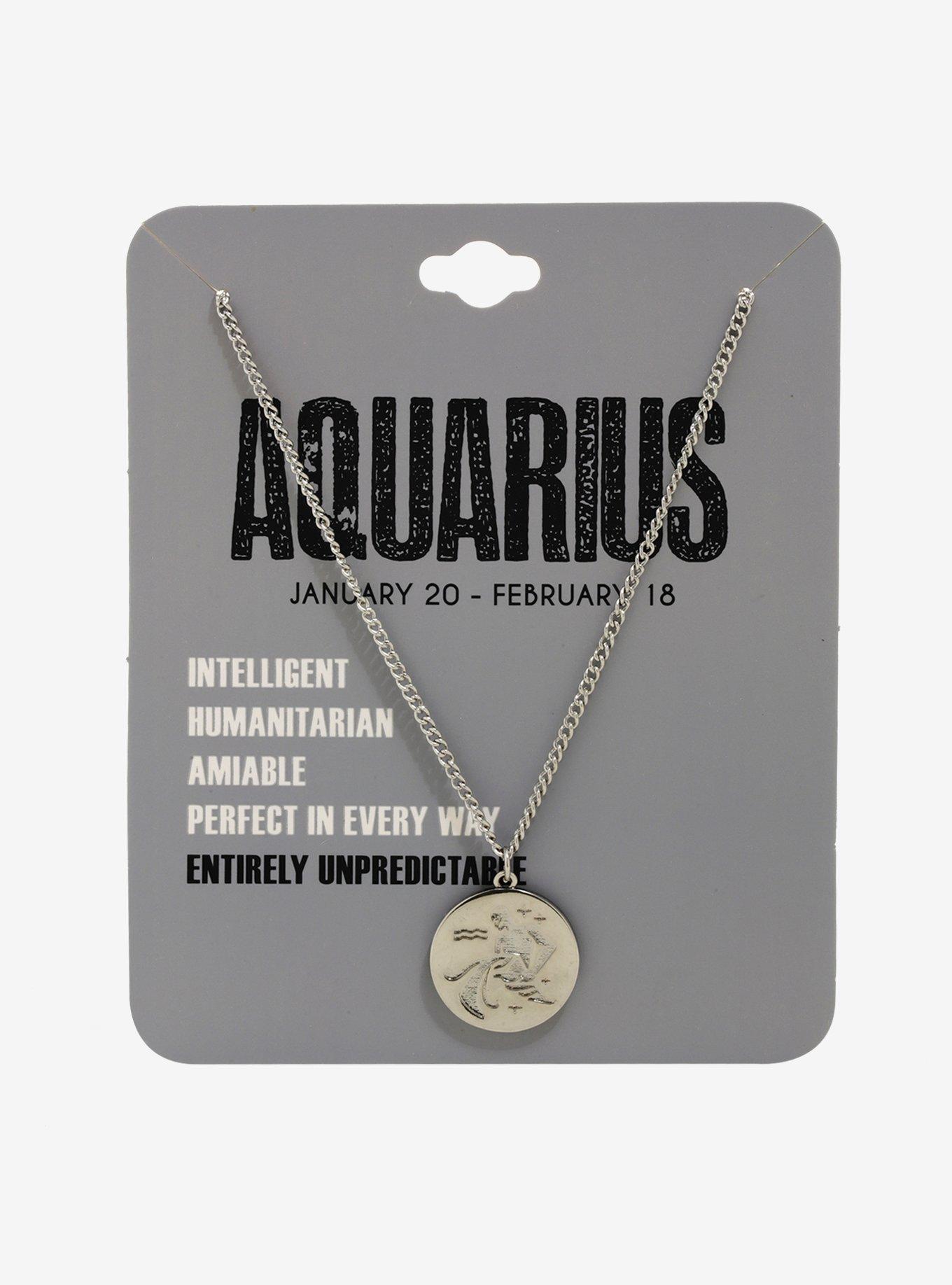 Zodiac Aquarius Necklace, , alternate