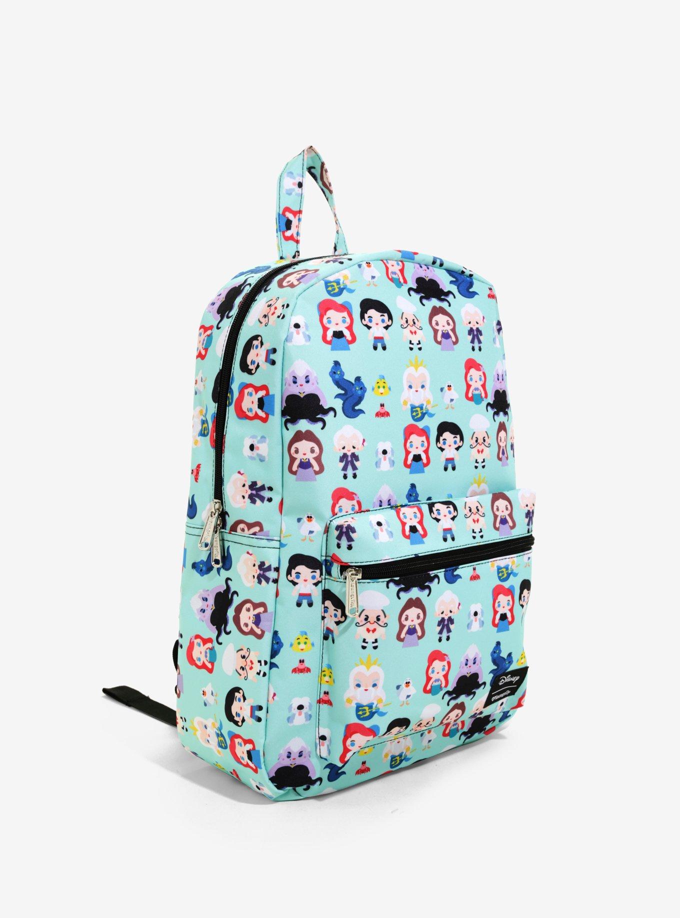 Loungefly Disney The Little Mermaid Chibi Character Print Backpack, , alternate