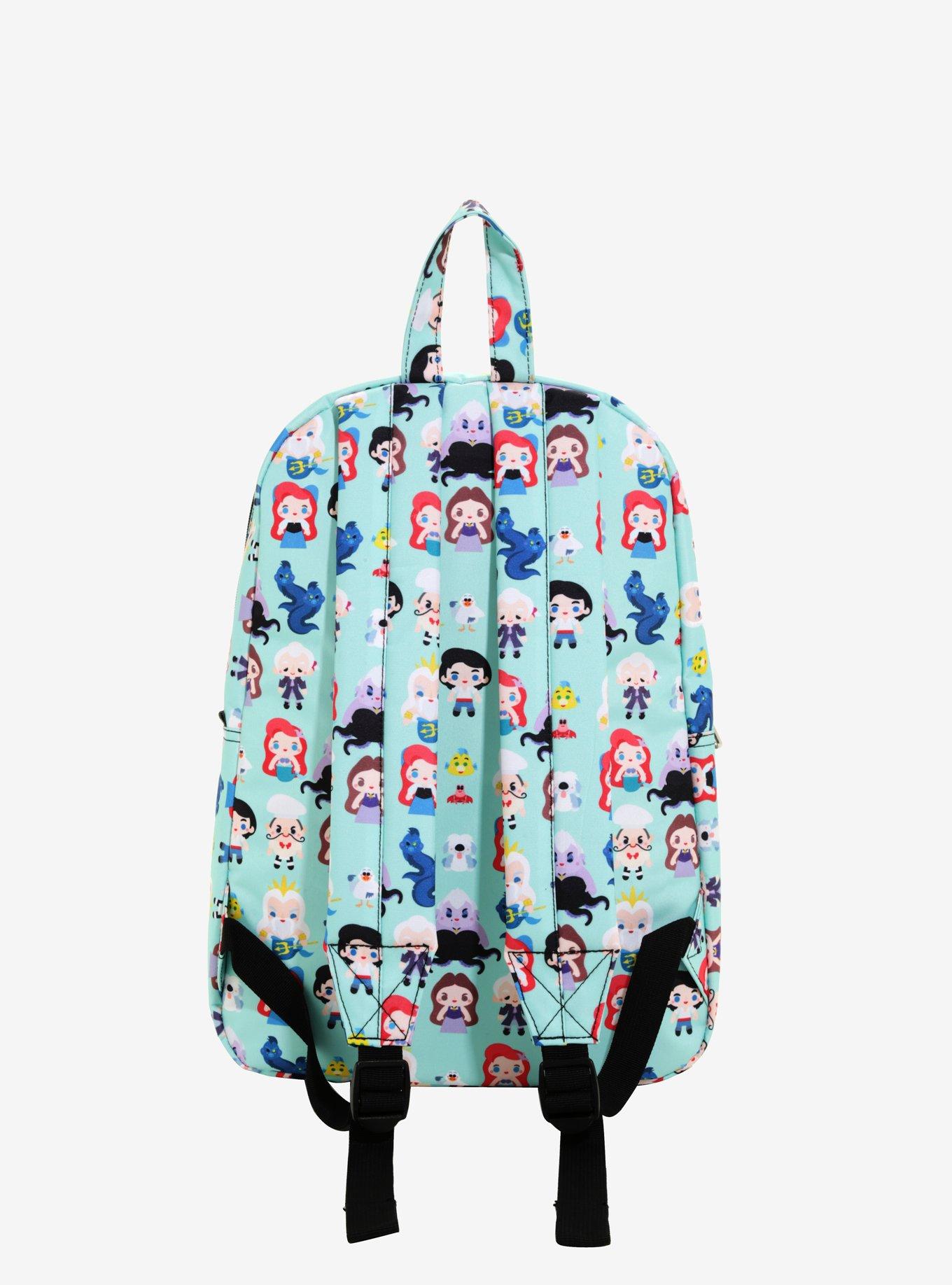 Loungefly Disney The Little Mermaid Chibi Character Print Backpack, , alternate