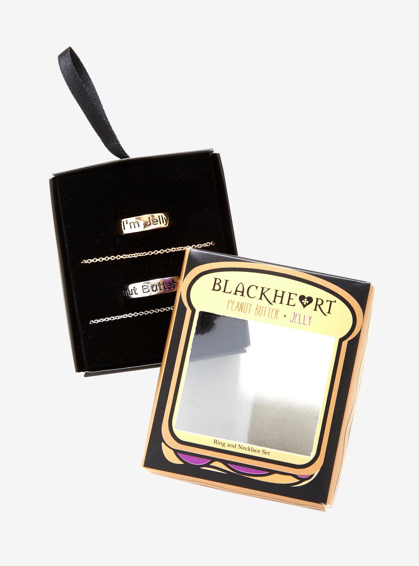 Blackheart Peanut Butter & Jelly Ring Necklace Box Set, , alternate