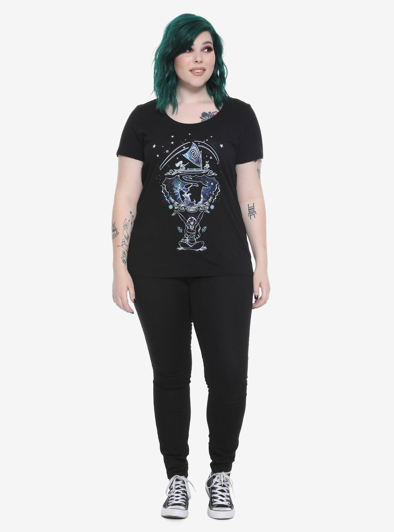 Disney Moana Stars Silhouette Girls T-Shirt Plus Size, BLACK, alternate