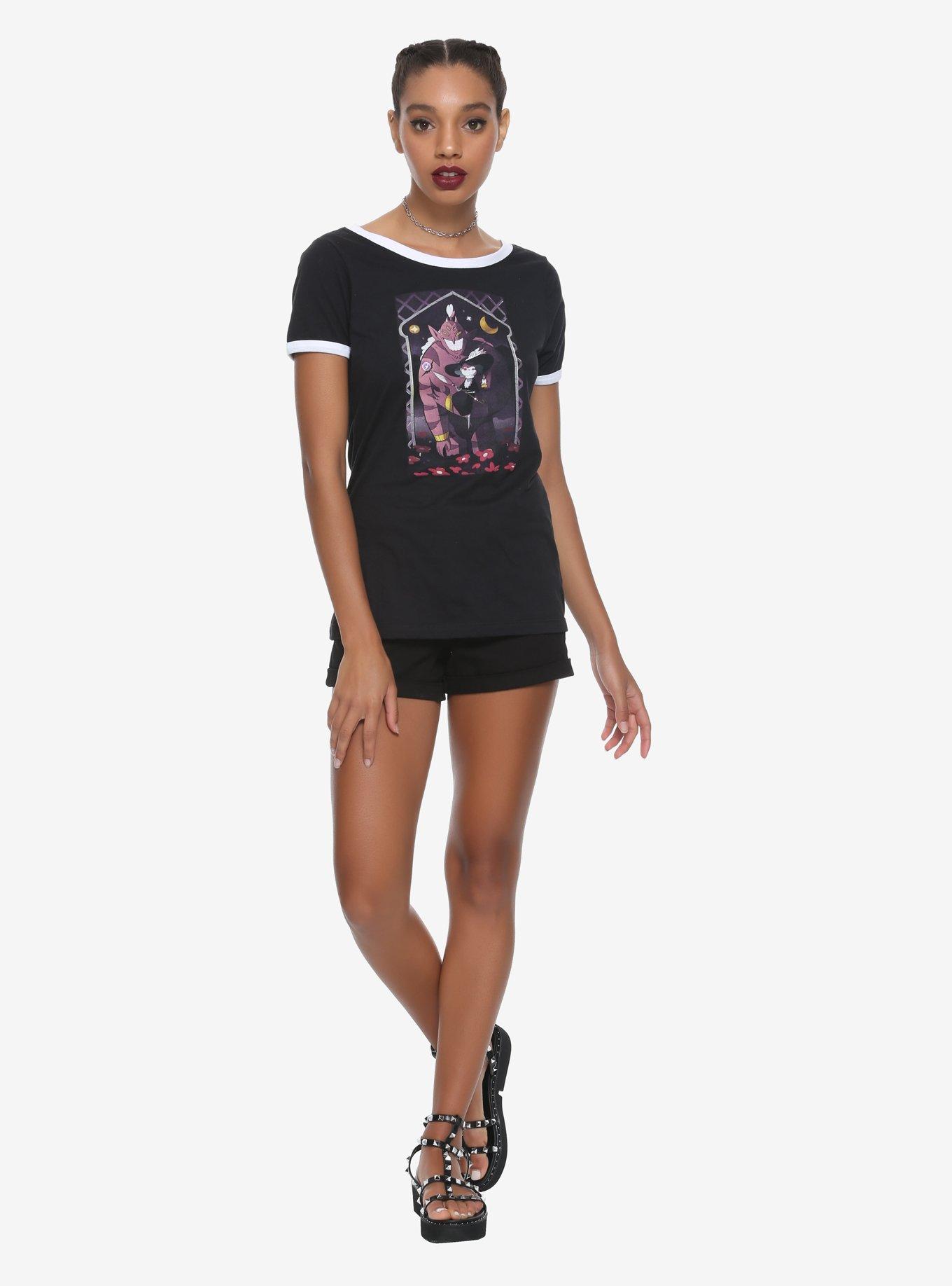 Star Vs. The Forces Of Evil Tapestry Girls Ringer T-Shirt, WHITE, alternate