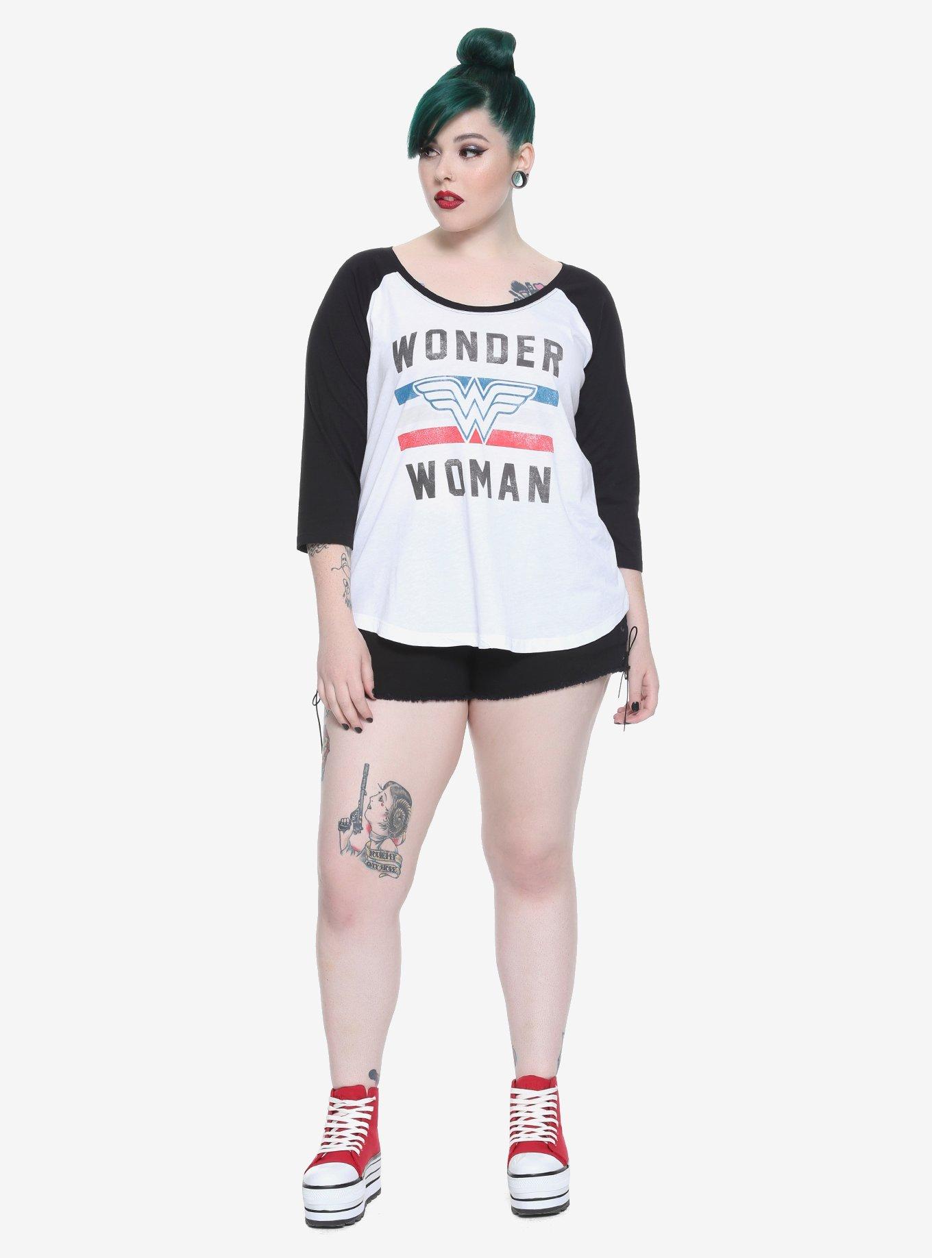 DC Comics Wonder Woman Classic Girls Raglan Plus Size, , alternate