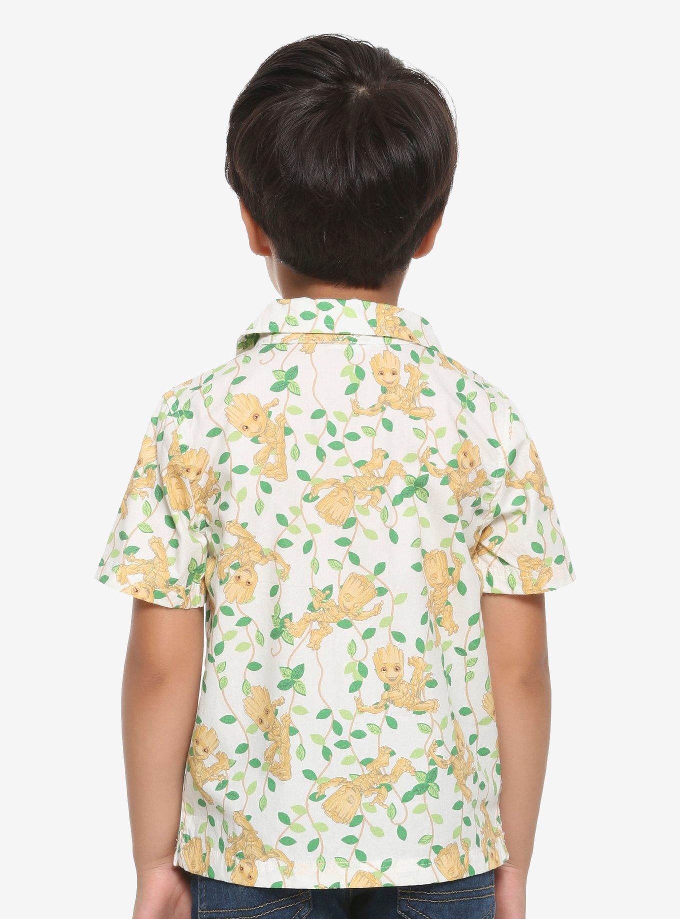 Marvel Guardians Of The Galaxy Groot Allover Print Toddler Woven Button Up - BoxLunch Exclusive, , alternate