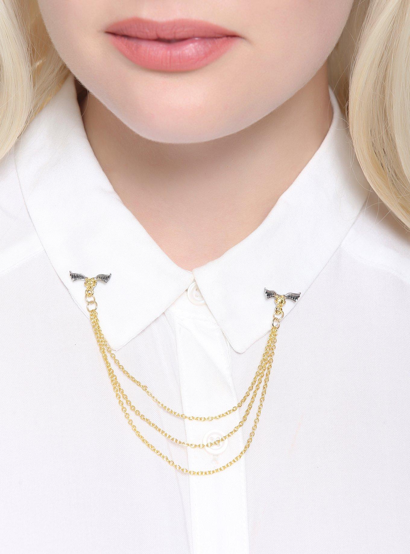 Harry Potter Golden Snitch Collar Pins, , alternate