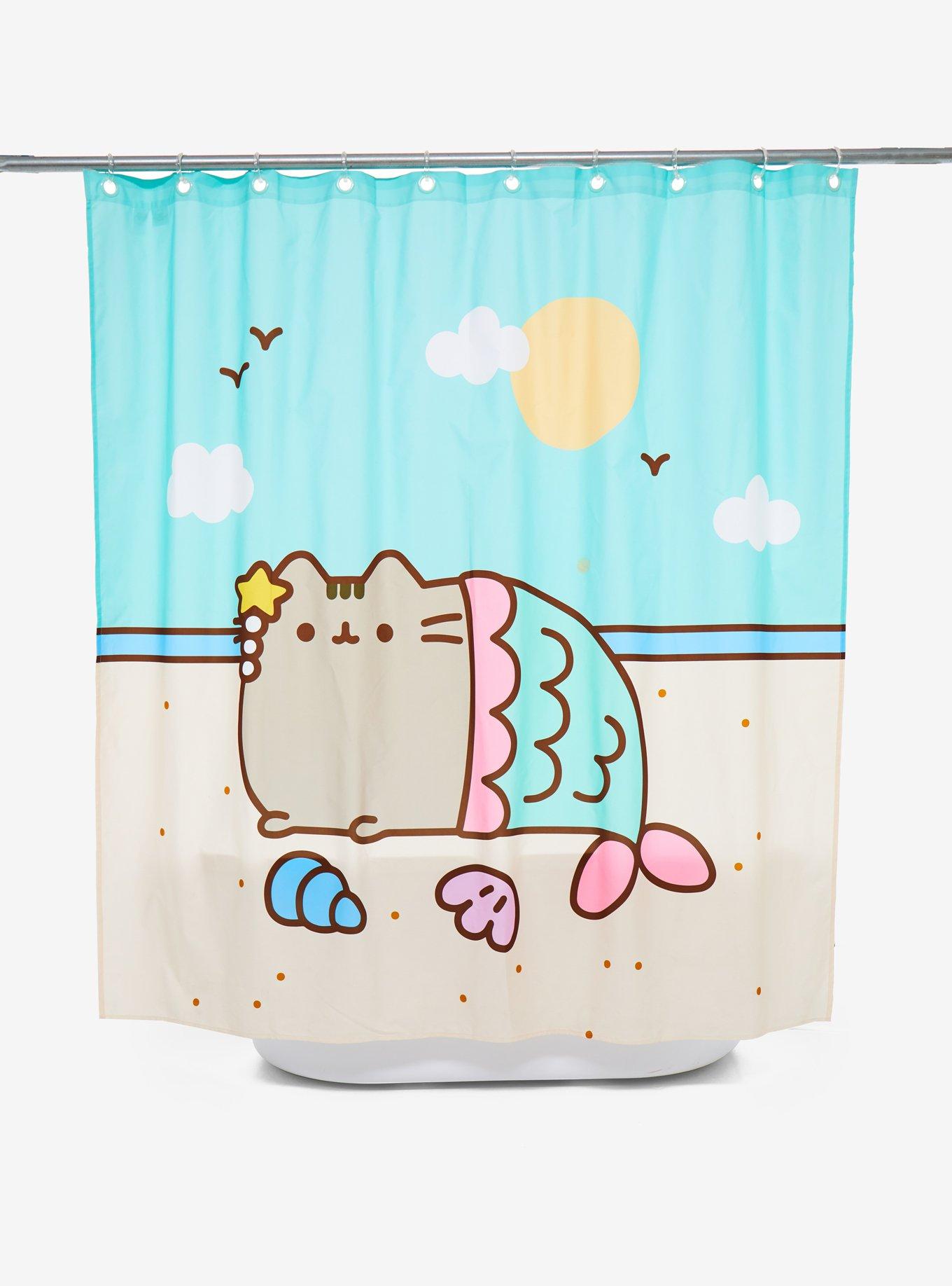 Pusheen Mermaid Shower Curtain, , alternate