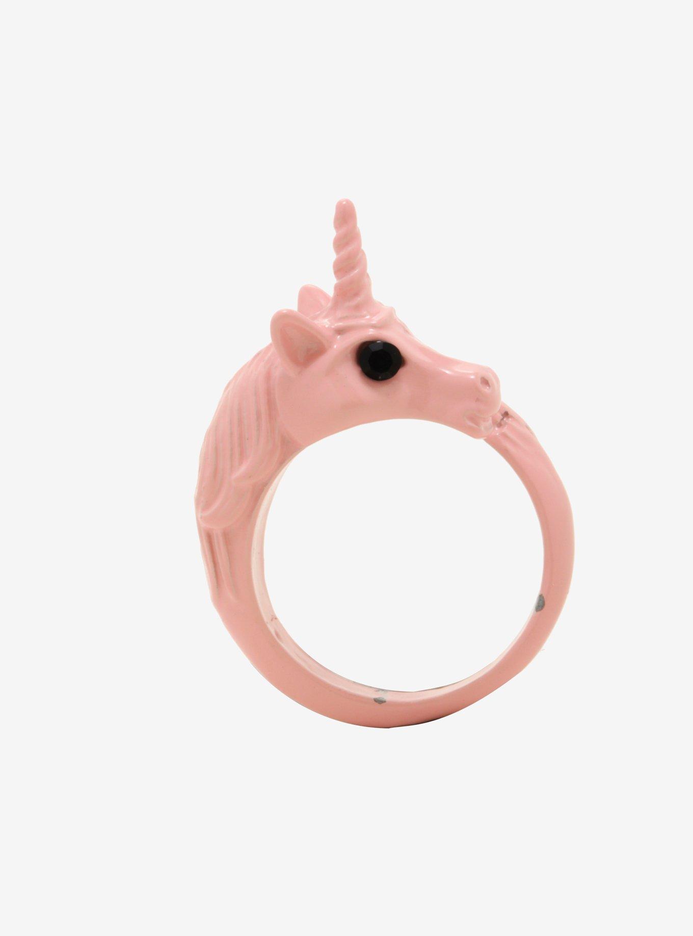Blackheart Pink Unicorn Wrap Ring, , alternate