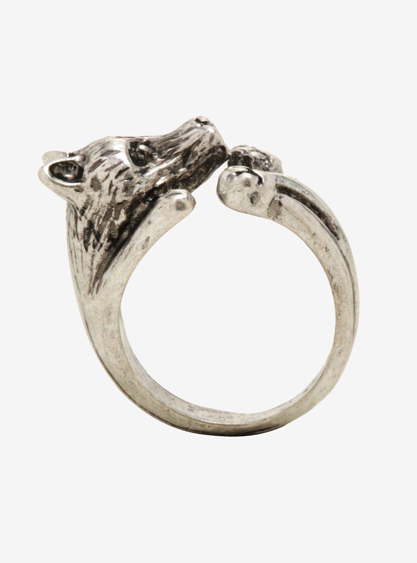 Blackheart Wolf Wrap Ring, , alternate