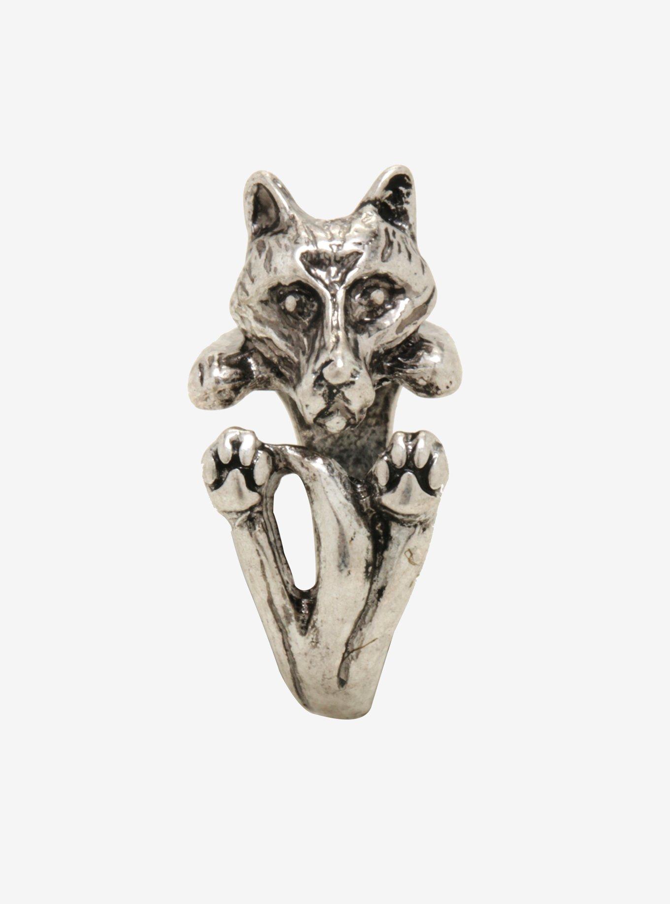 Blackheart Wolf Wrap Ring, , alternate