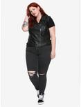 Faux Leather Girls Moto Vest Plus Size, , alternate