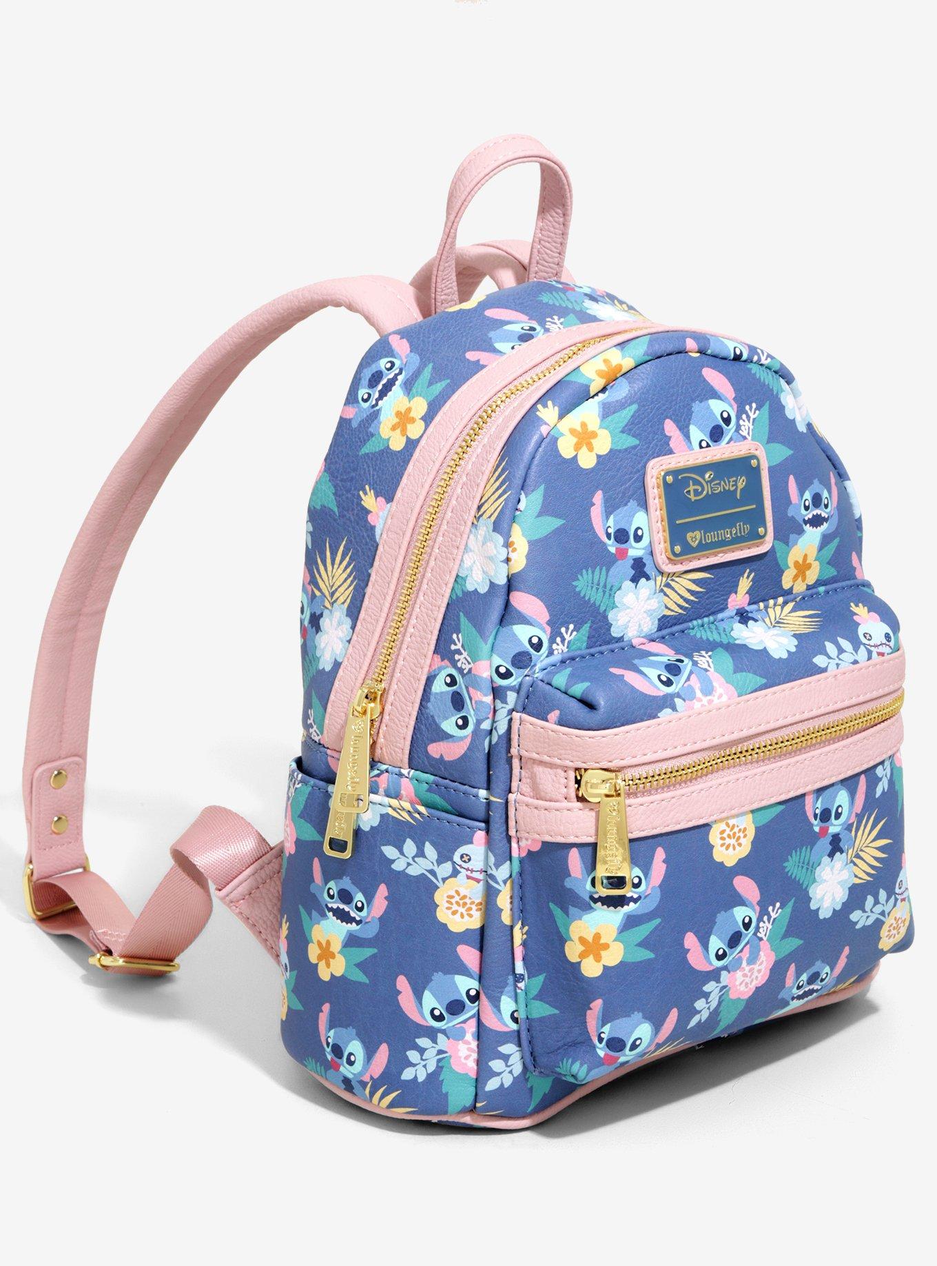 Loungefly Disney Lilo & Stitch Scrump & Stitch Floral Mini Backpack, , alternate