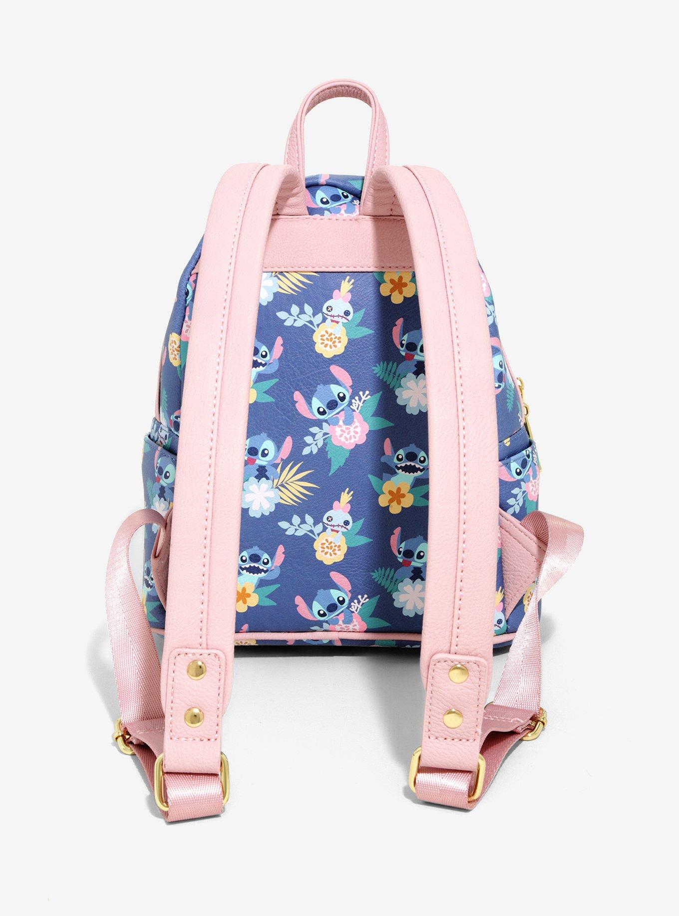 Loungefly Disney Lilo & Stitch Scrump & Stitch Floral Mini Backpack, , alternate