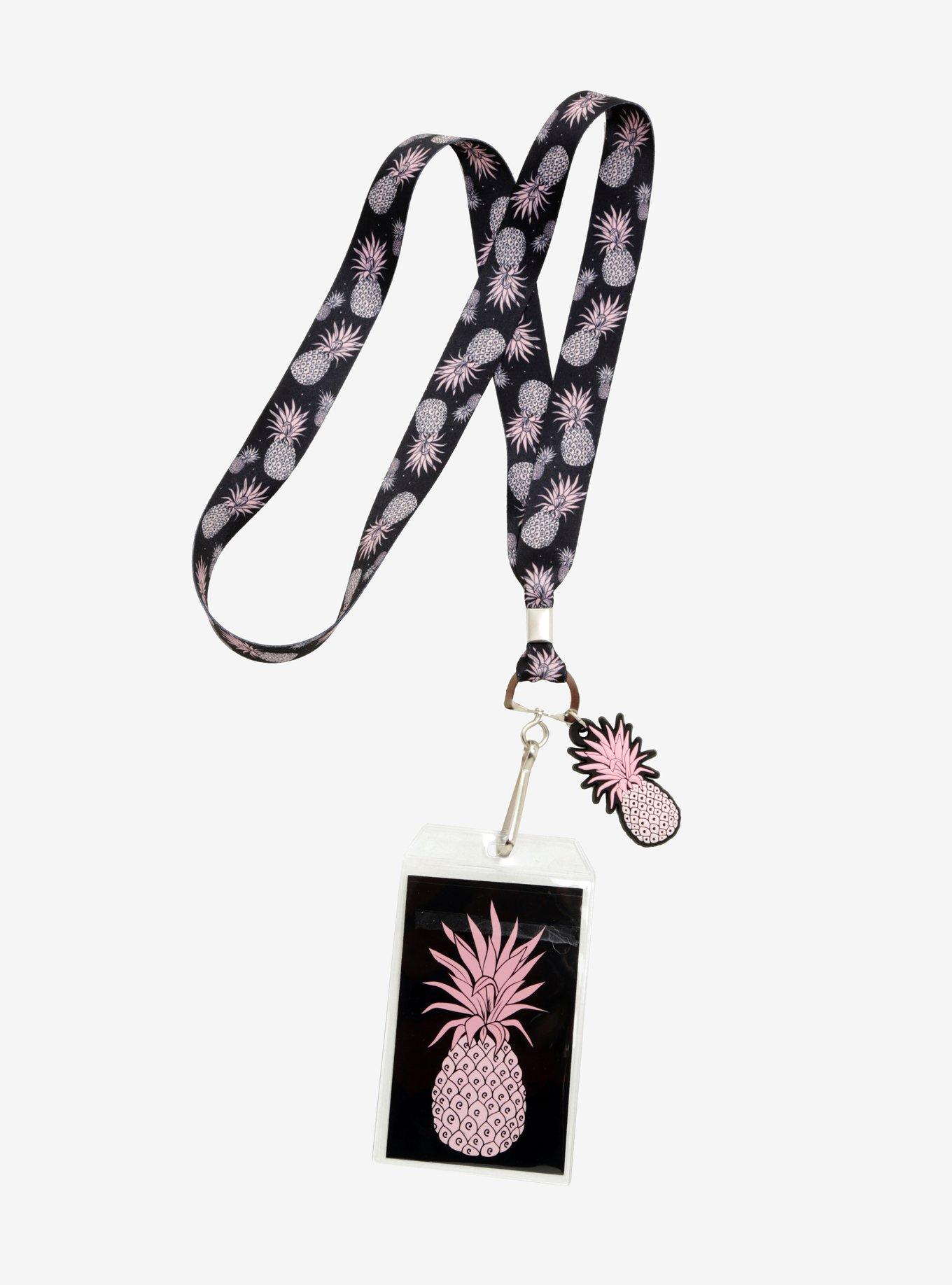 Pink Pineapple Lanyard, , alternate