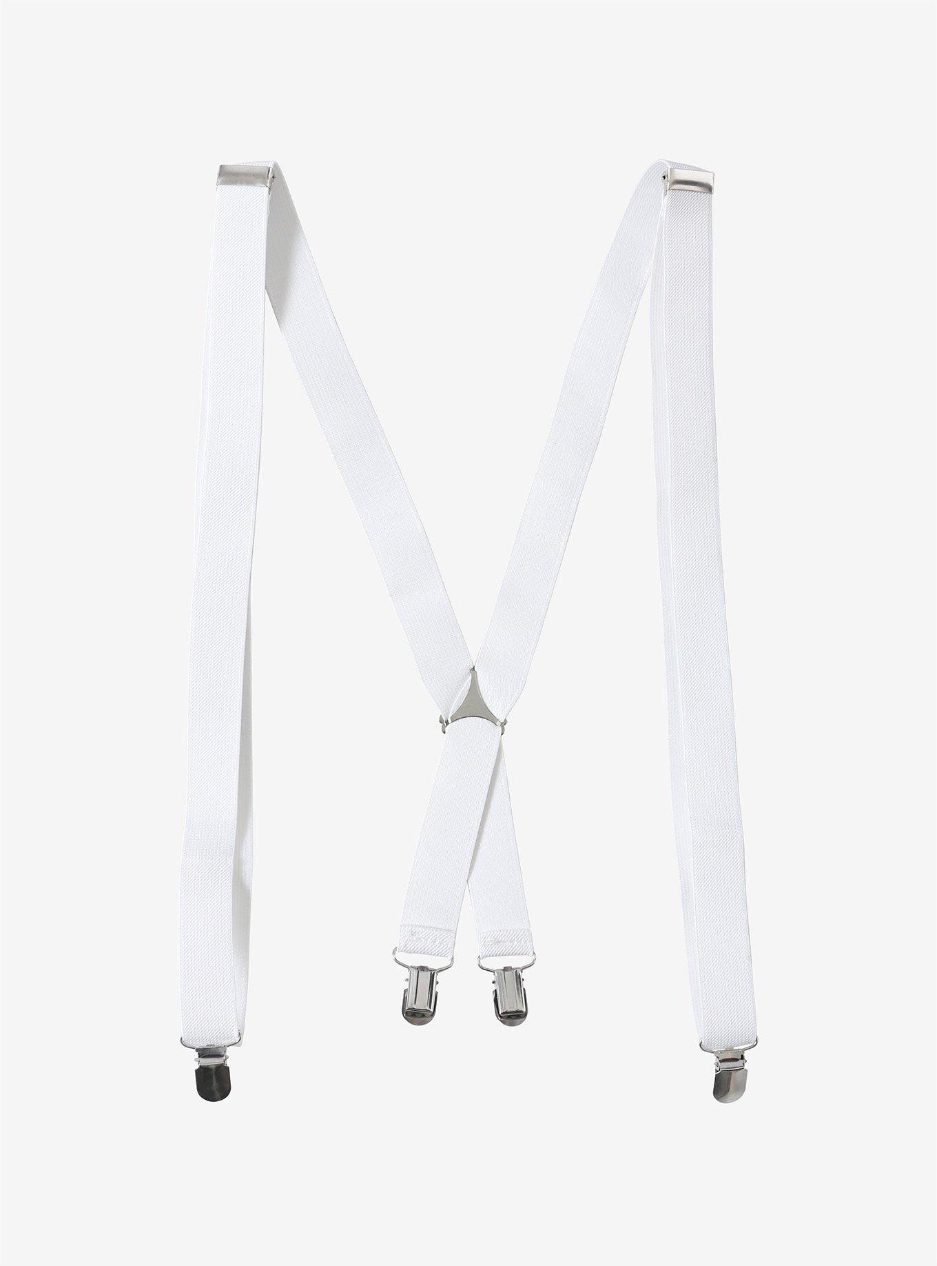 Basic White Suspenders, , alternate