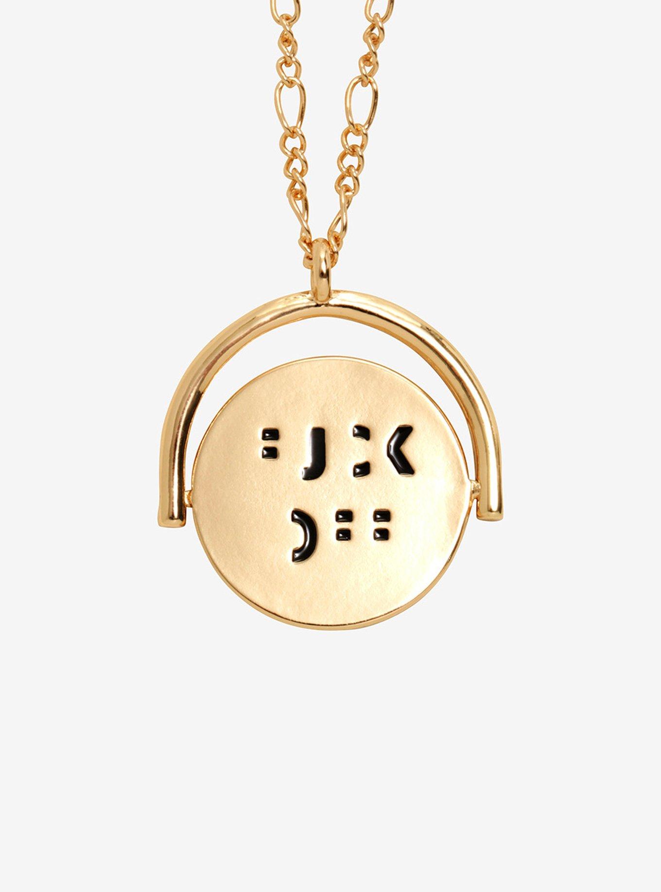 Blackheart Gold F**k Off Spinner Necklace, , alternate