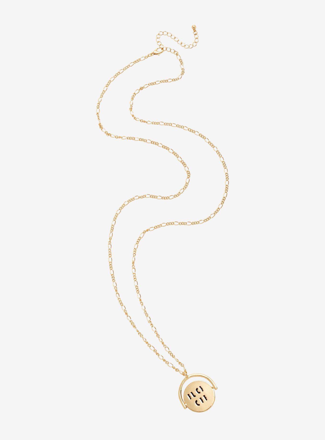 Blackheart Gold F**k Off Spinner Necklace, , alternate