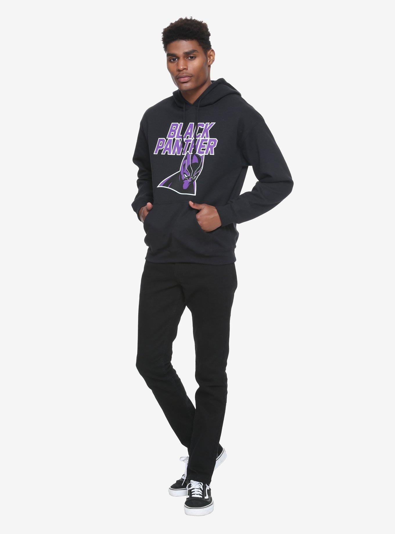 Marvel Black Panther Purple Logo Hoodie, BLACK, alternate