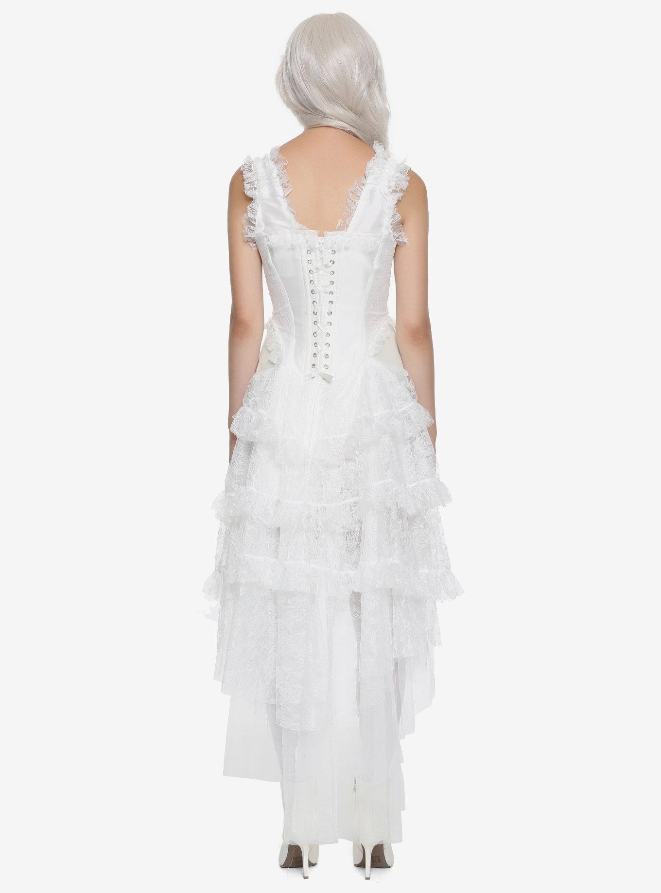 White Gothic Corset Gown, , alternate