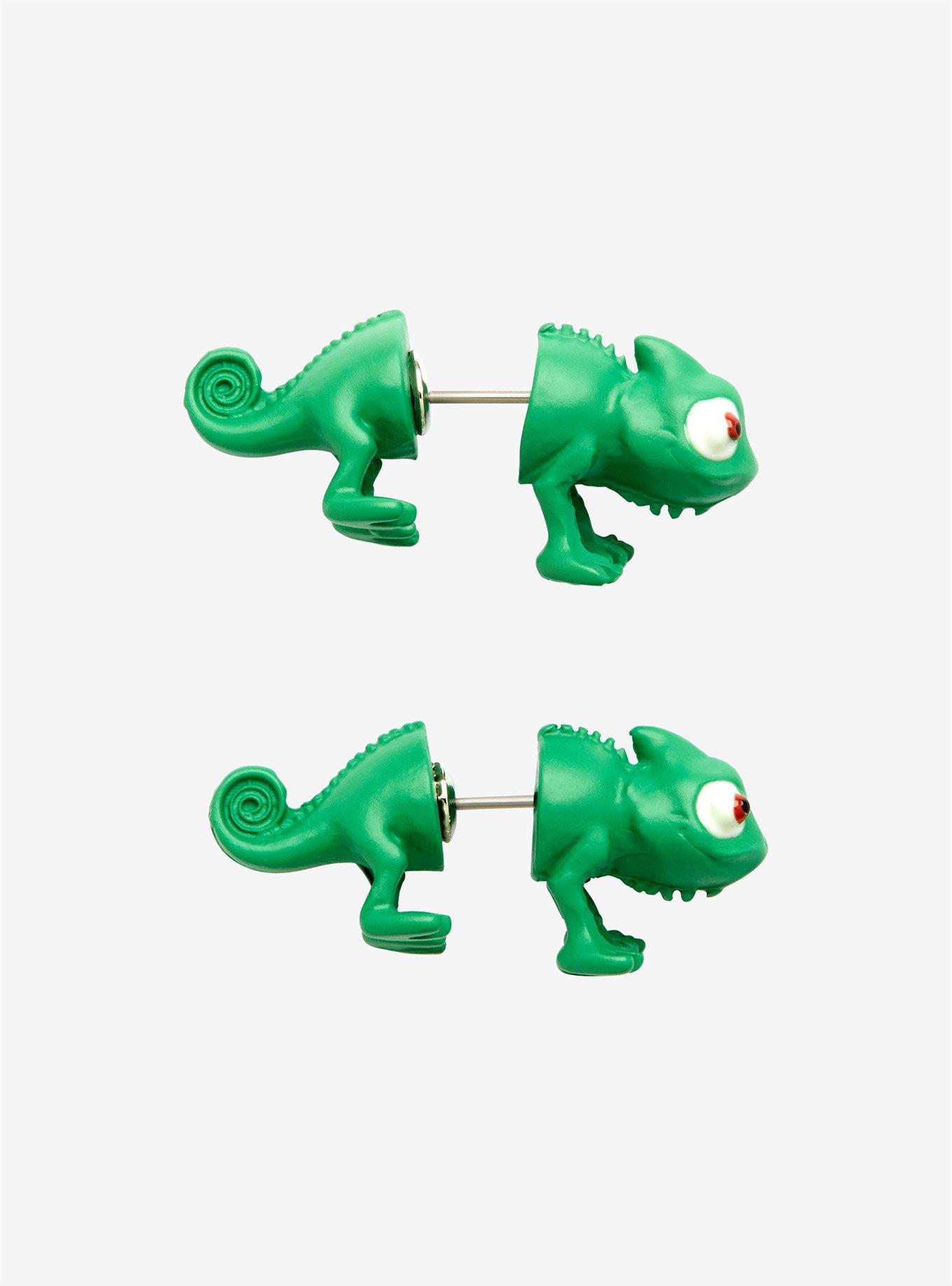 Destination Disney Tangled Pascal Faux Tunnel Earrings, , alternate