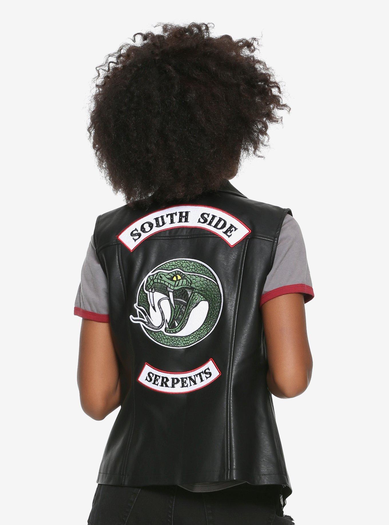 Riverdale Toni Southside Serpent Faux Leather Girls Vest Hot Topic Exclusive, , alternate