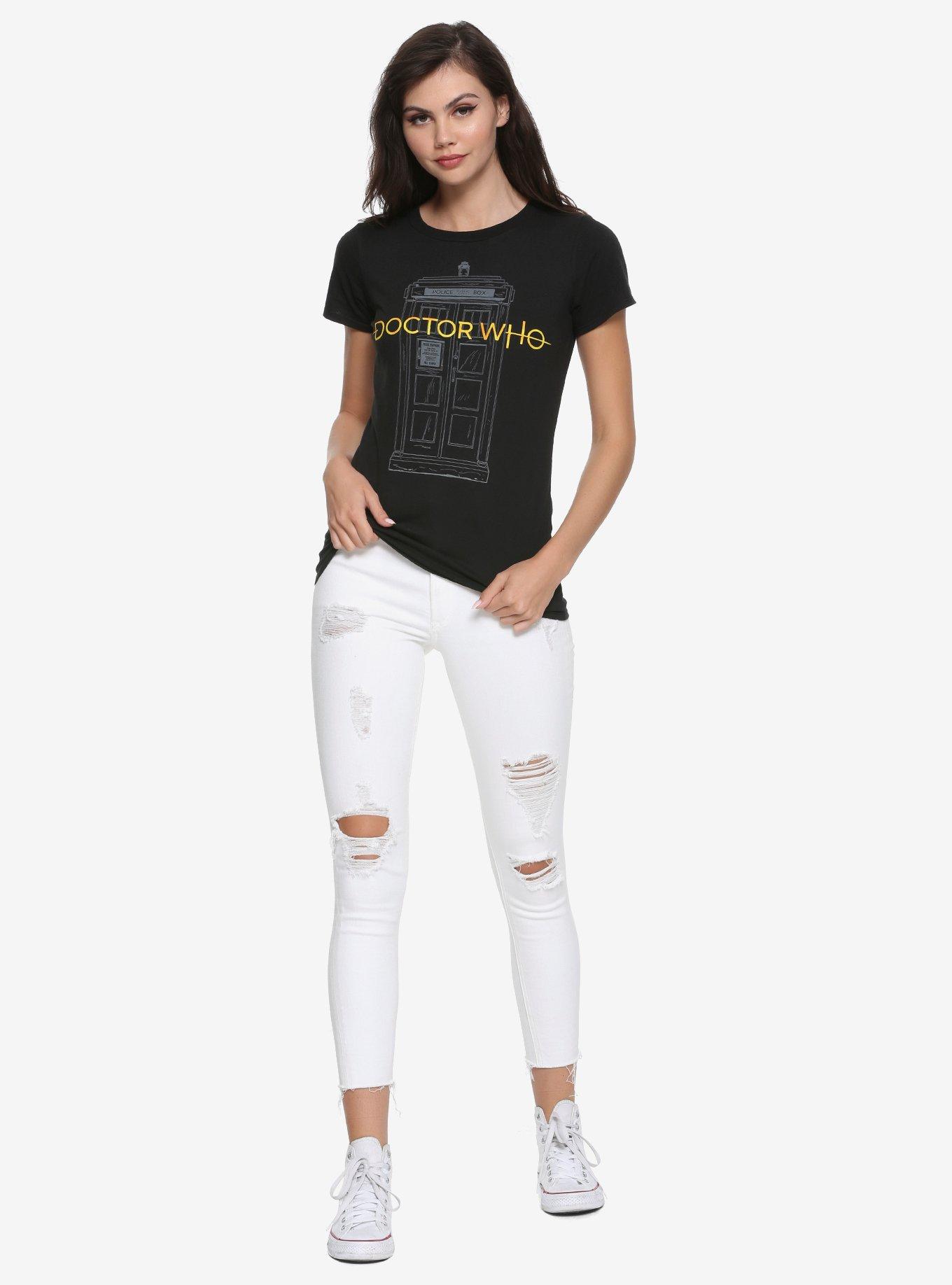 Doctor Who Thirteenth Doctor Logo Girls Black T-Shirt, , alternate
