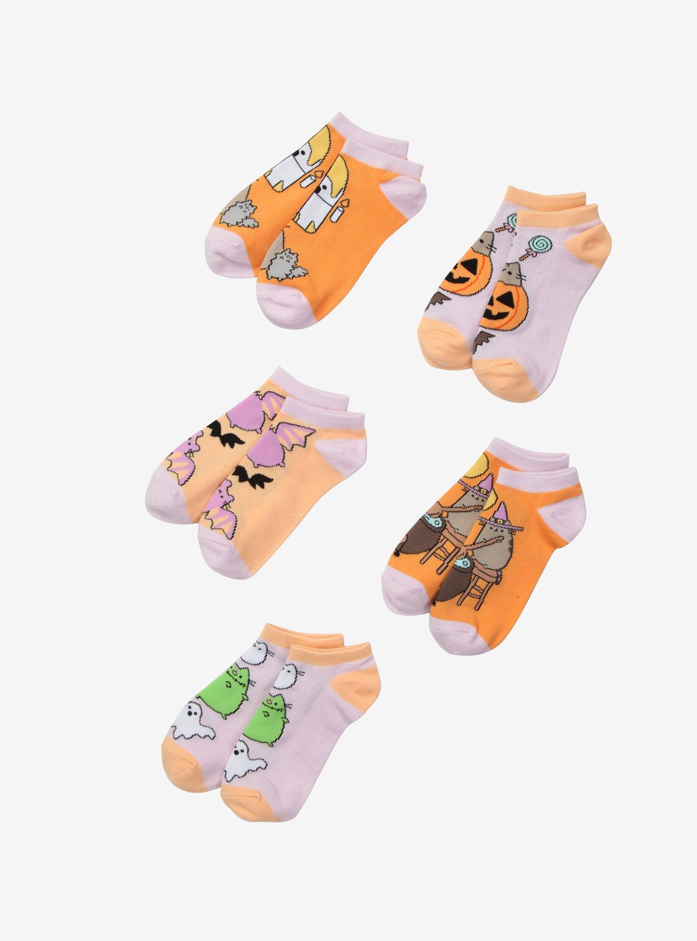Pusheen Halloween No-Show Socks 5 Pair, , alternate