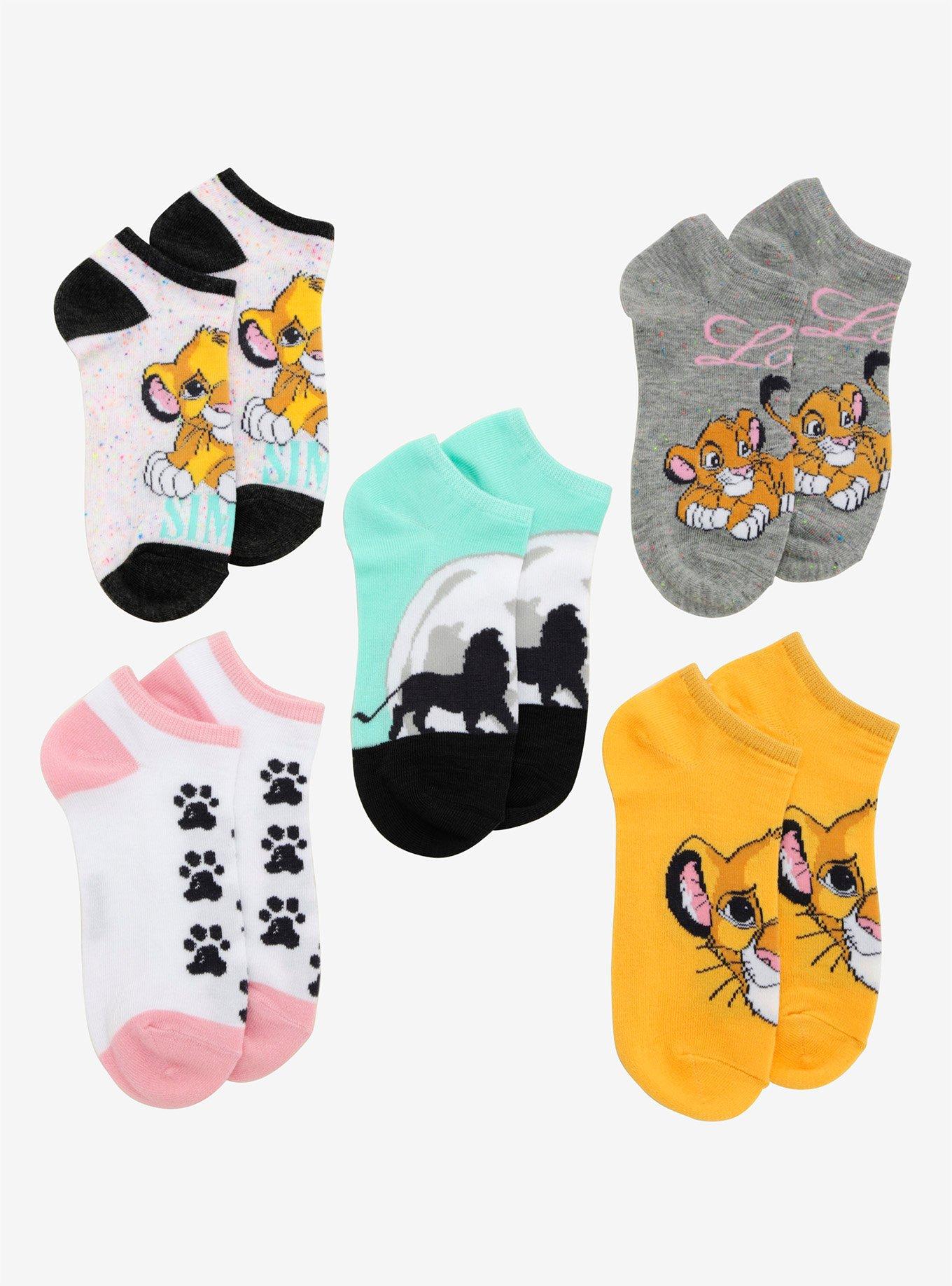 Disney The Lion King No-Show Socks 5 Pair, , alternate