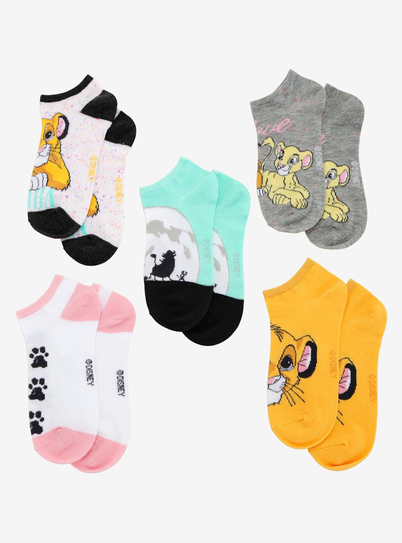 Disney The Lion King No-Show Socks 5 Pair, , alternate