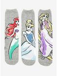 Disney Princess Watercolor Crew Socks 3 Pair, , alternate