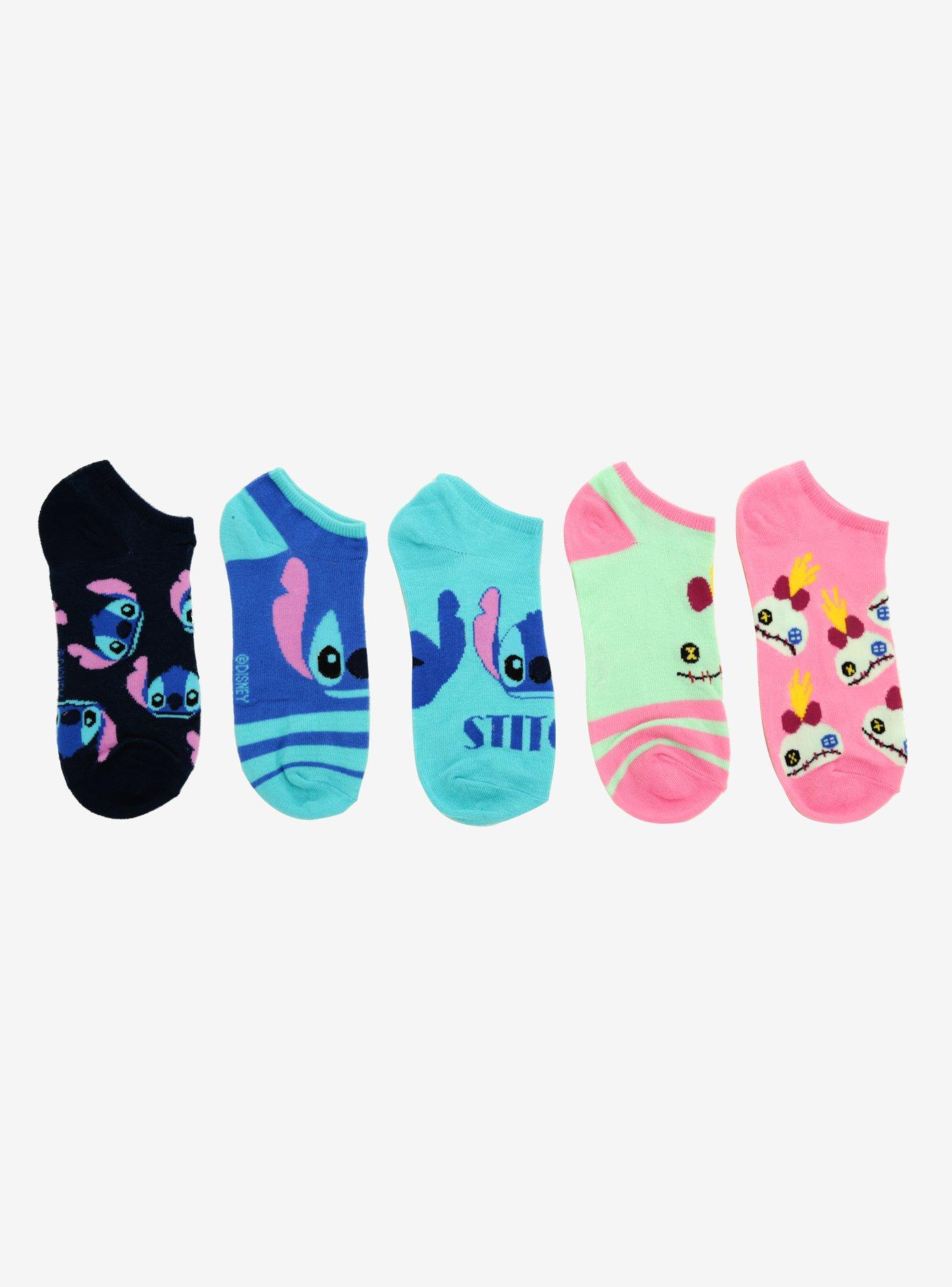 Disney Lilo & Stitch Scrump No-Show Socks 5 Pair, , alternate