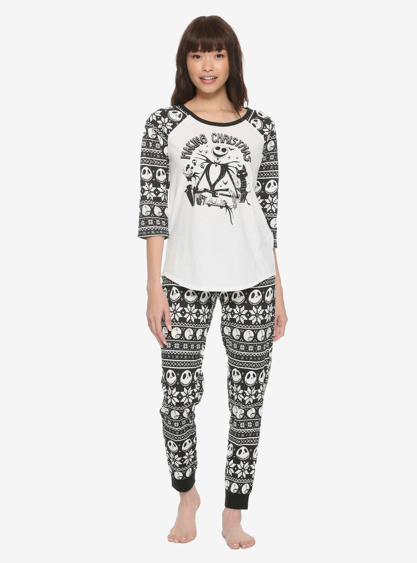 The Nightmare Before Christmas Fair Isle Thermal Sleep Set, BLACK, alternate