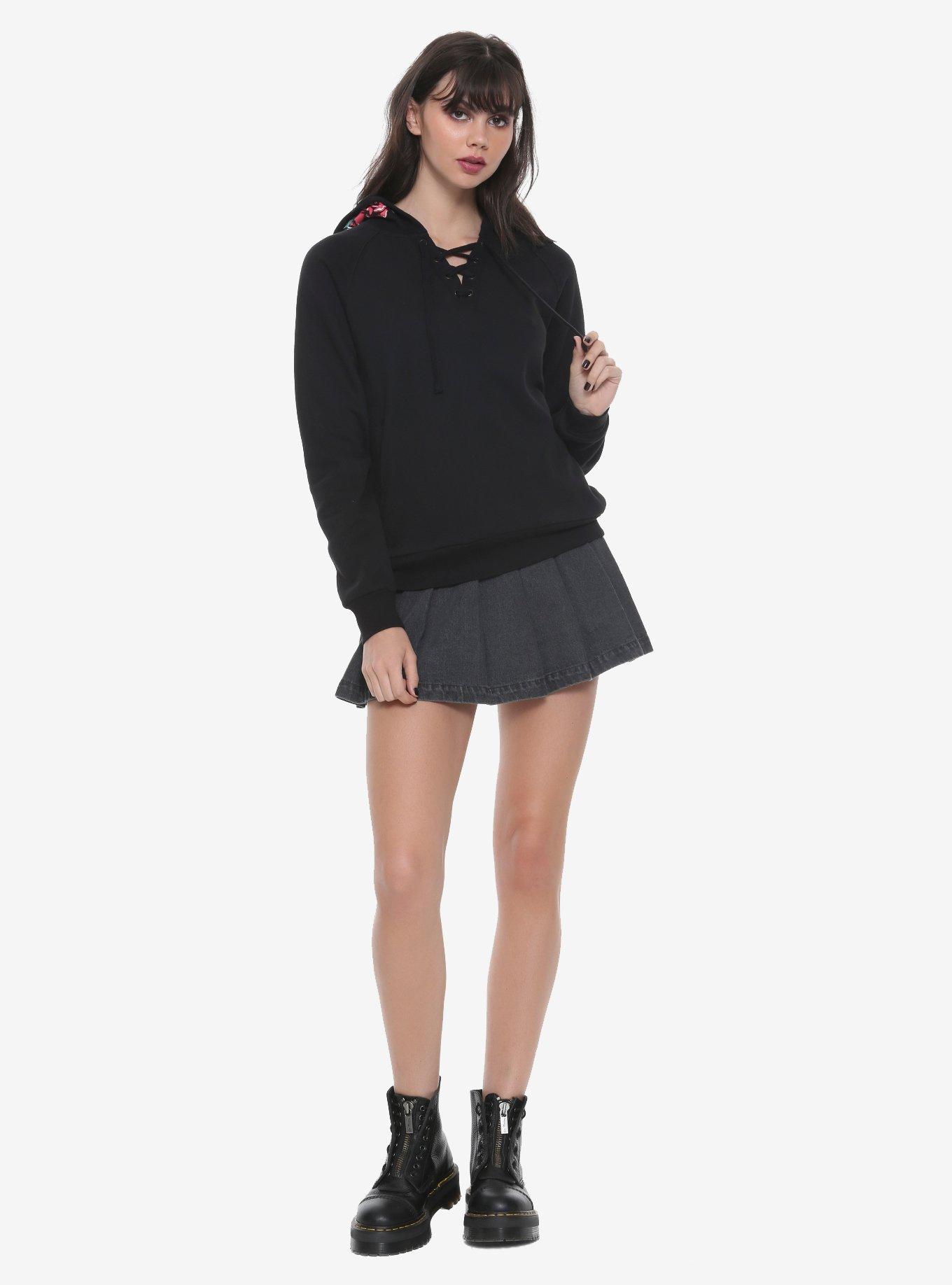 Disney Snow White And The Seven Dwarfs One Bite Poison Apple Girls Hoodie, BLACK, alternate