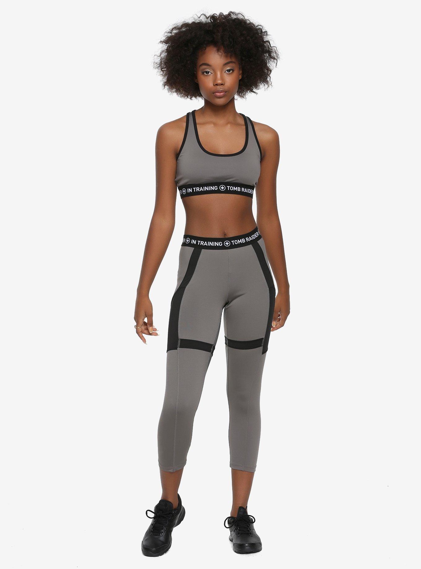 Her Universe Tomb Raider Shadow Of The Tomb Raider Girls Active Capris, GREY, alternate