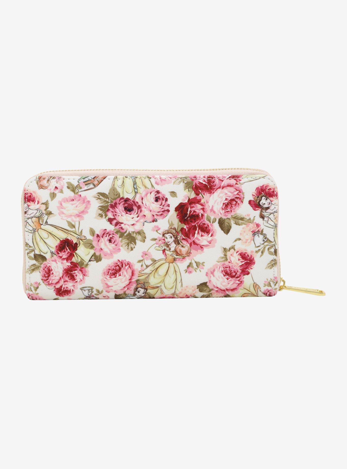 Loungefly Disney Beauty And The Beast Belle Floral Zipper Wallet, , alternate