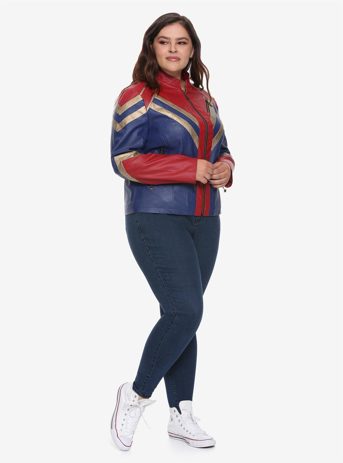 Marvel Captain Marvel Faux-Leather Jacket Plus Size, , alternate