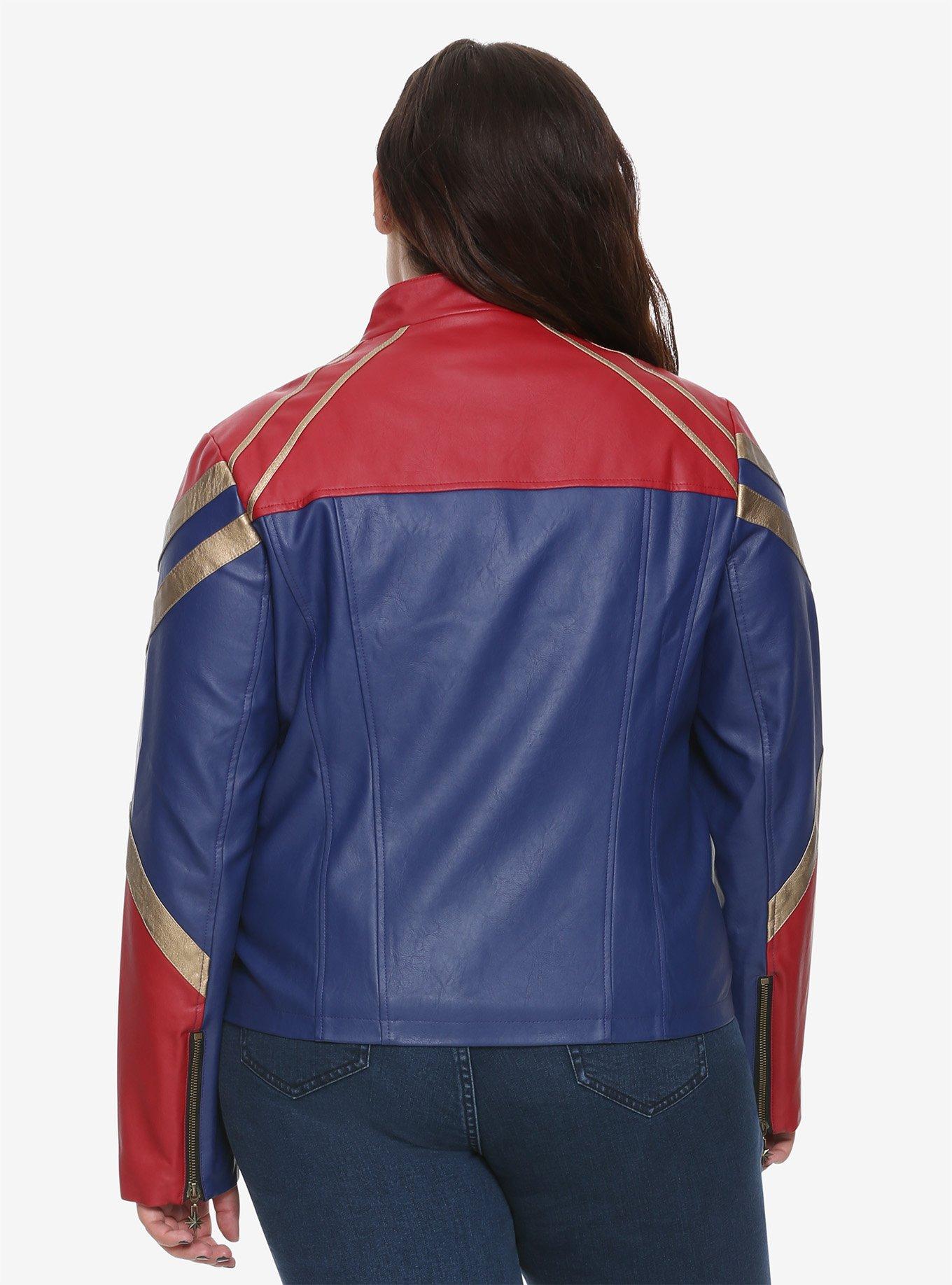 Marvel Captain Marvel Faux-Leather Jacket Plus Size, , alternate