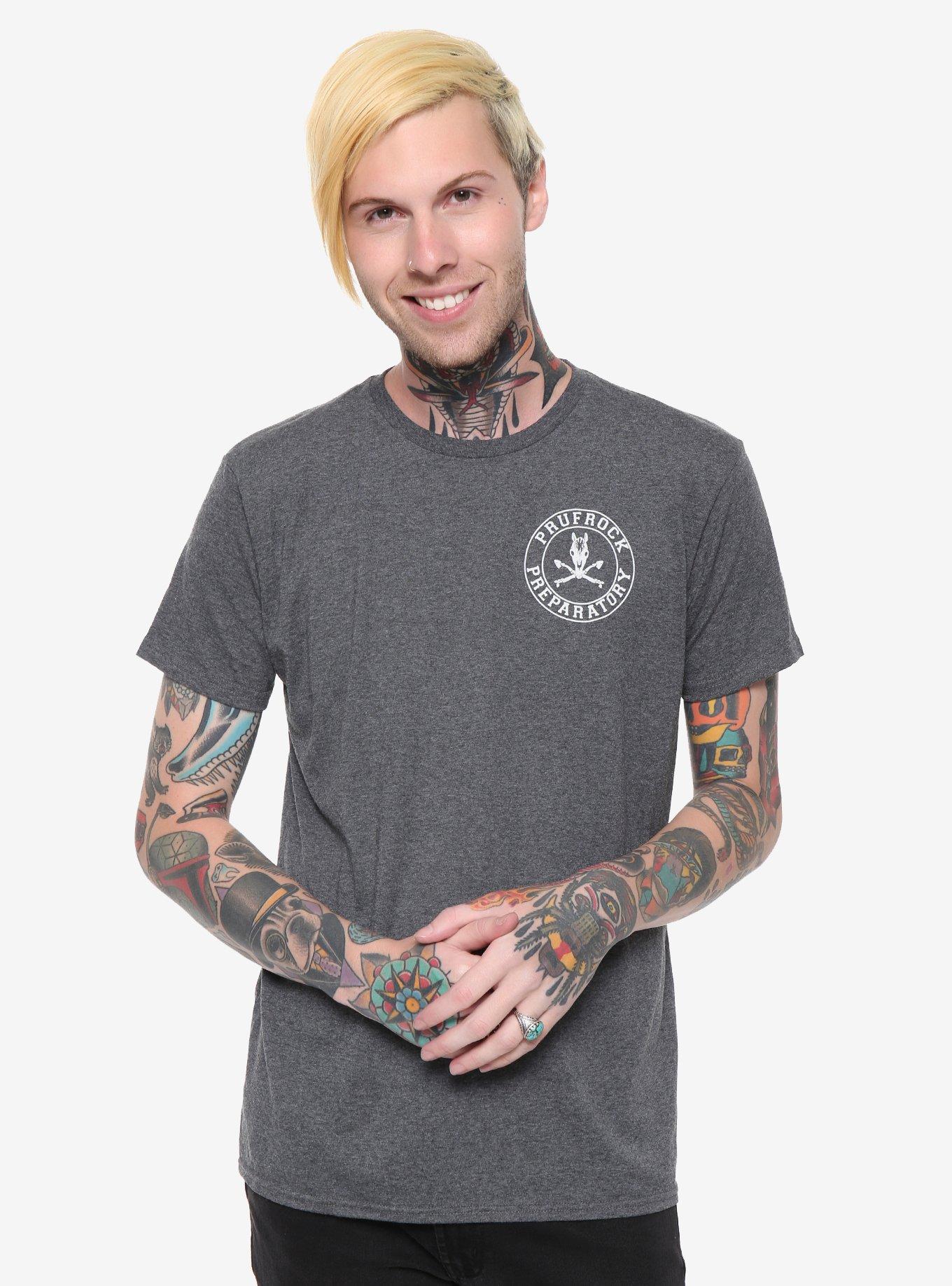 A Series Of Unfortunate Events Prufrock Preparatory T-Shirt, HEATHER GREY, alternate - view 2