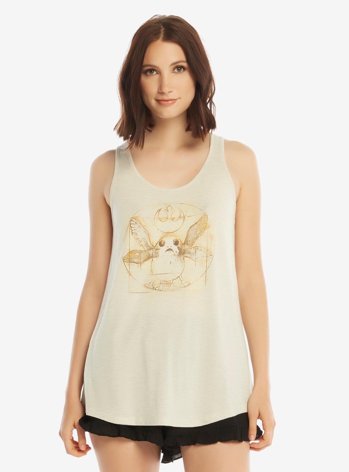 Star Wars Vitruvian Porg Womens Tank Top - BoxLunch Exclusive, , alternate