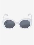 White Round Plastic Sunglasses, , alternate