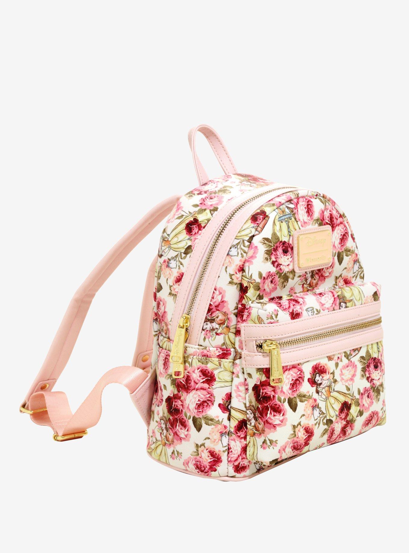 Loungefly Disney Beauty And The Beast Floral Mini Backpack, , alternate