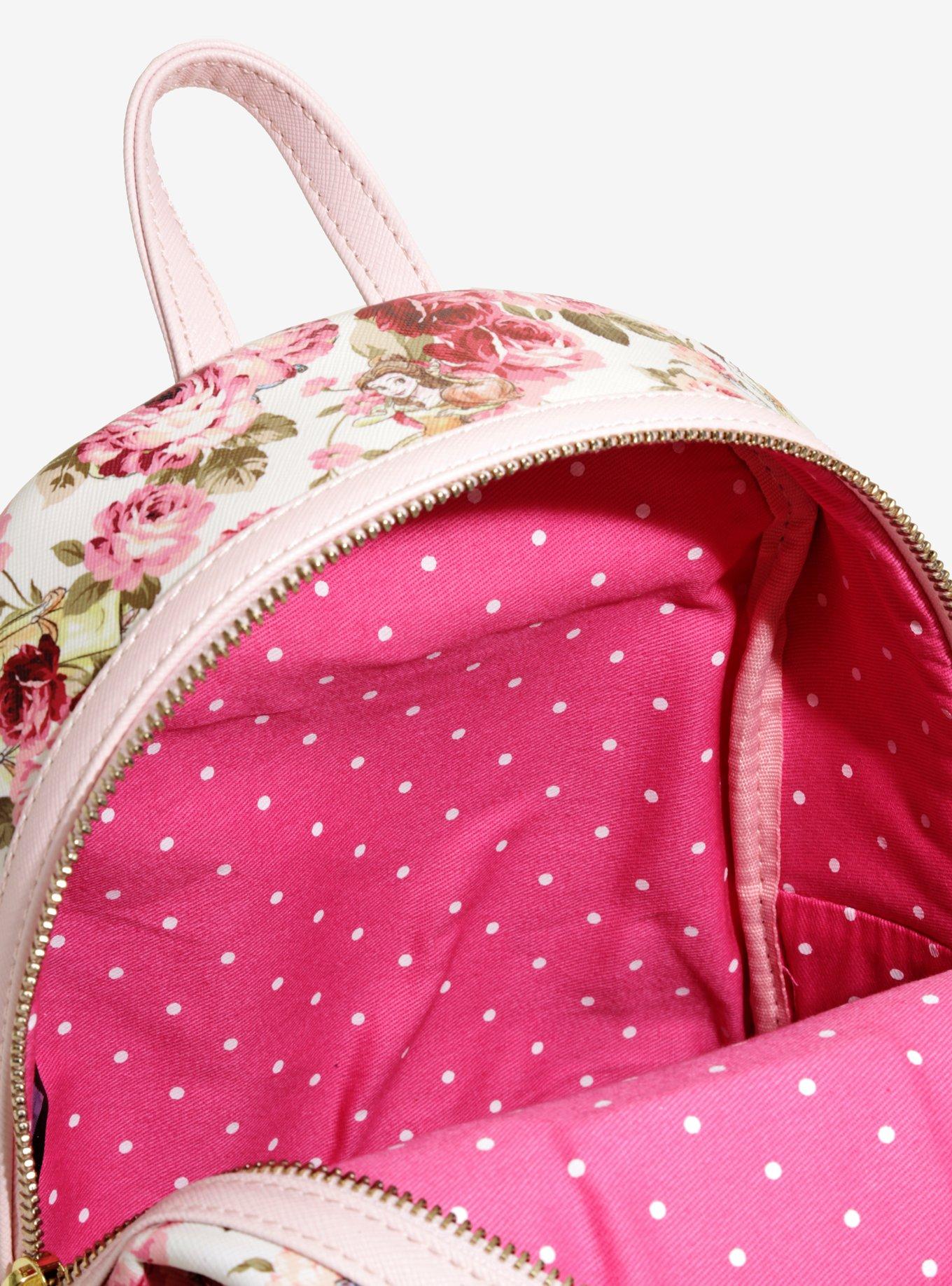 Loungefly Disney Beauty And The Beast Floral Mini Backpack, , alternate