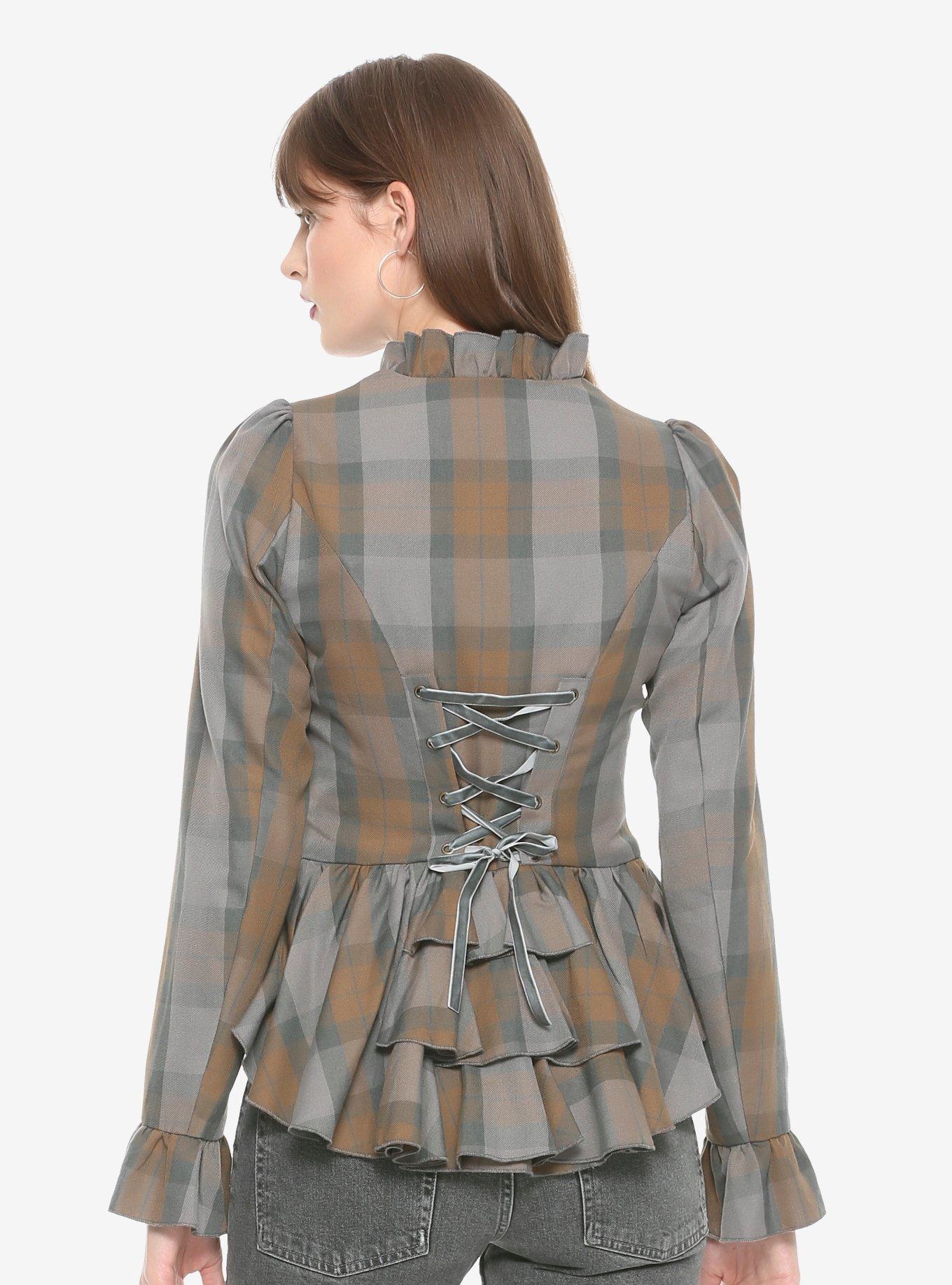 Outlander Laced Peplum Girls Jacket Hot Topic Exclusive, , alternate