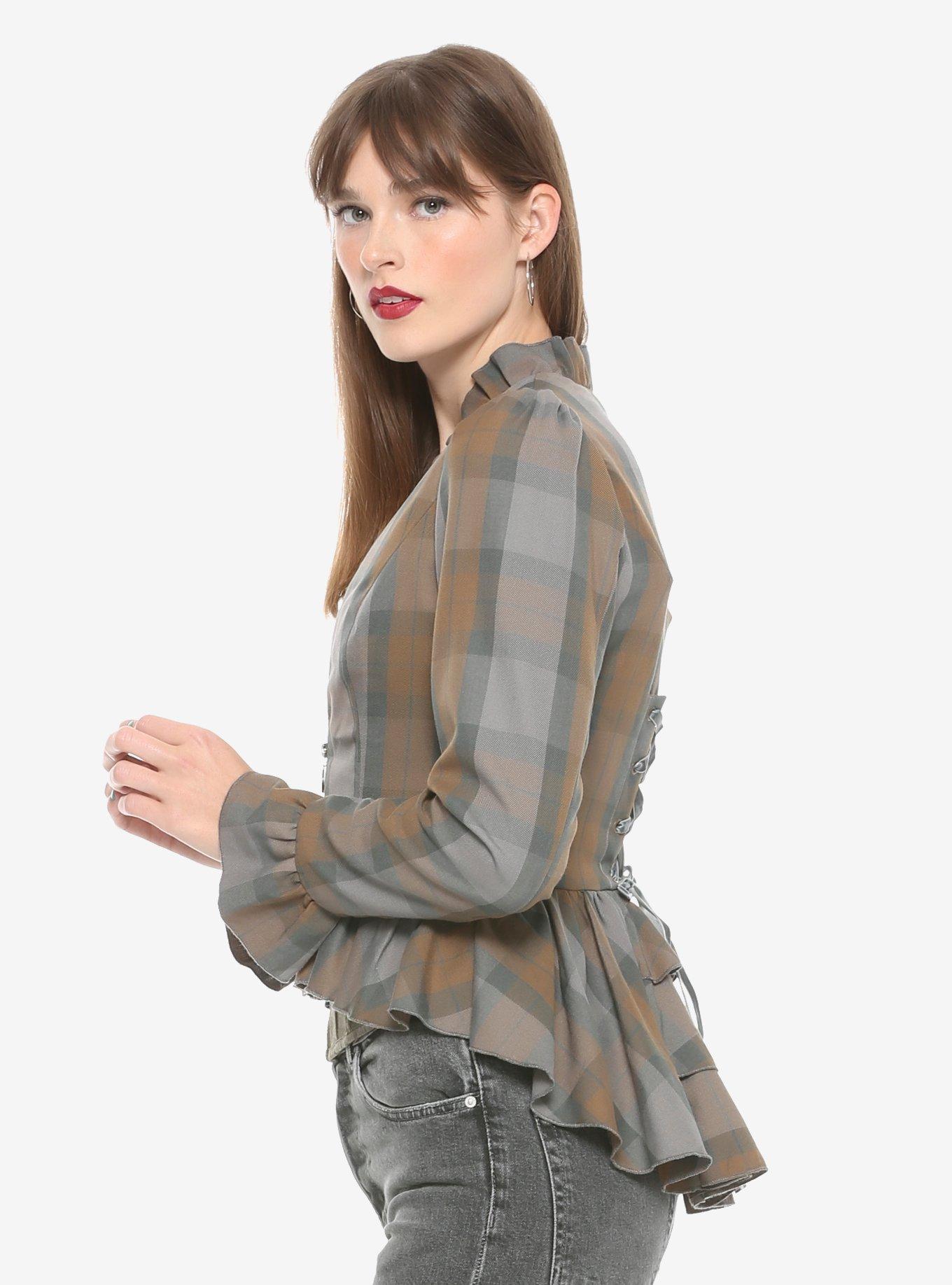 Outlander Laced Peplum Girls Jacket Hot Topic Exclusive, , alternate