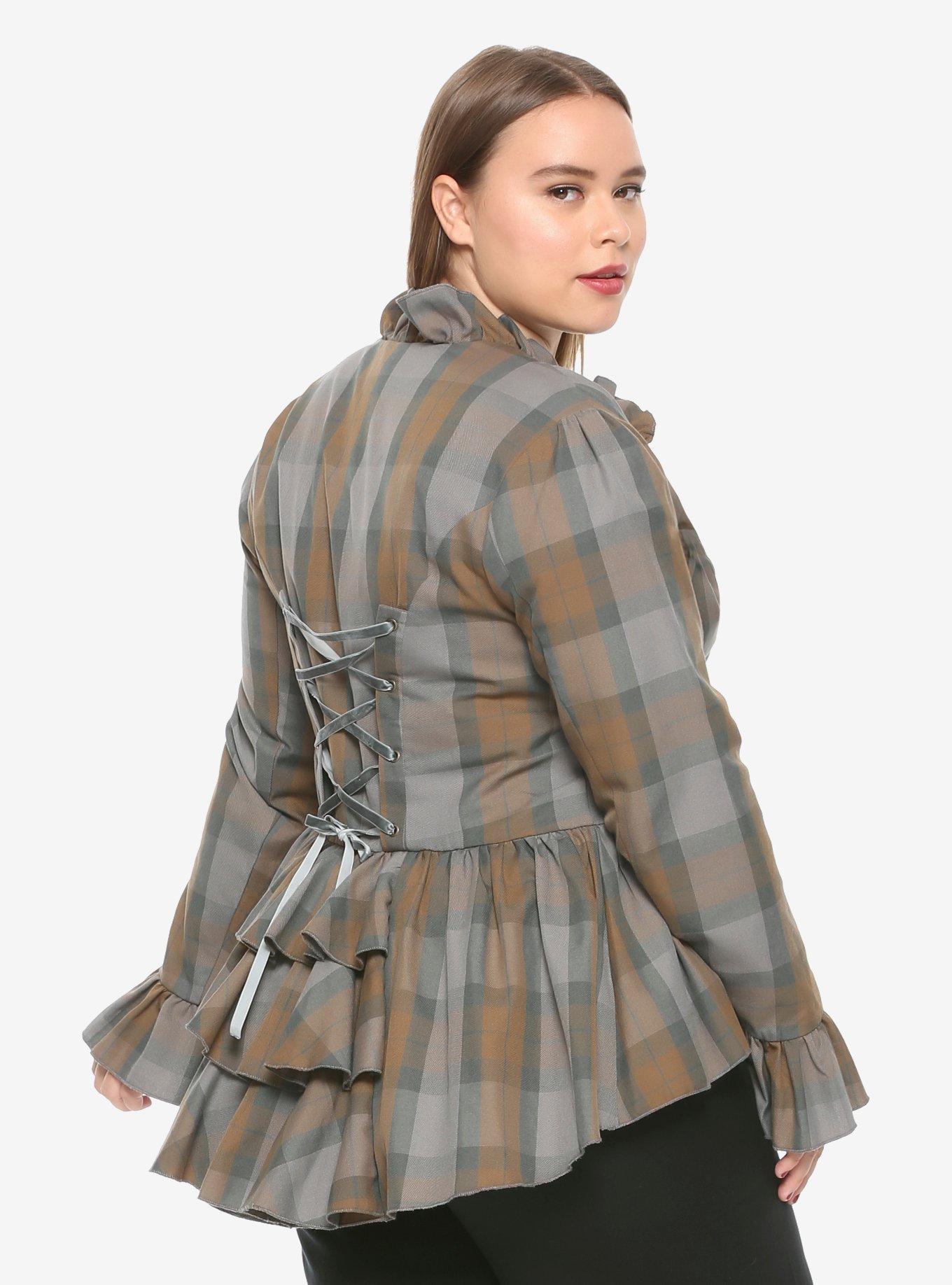 Outlander Laced Peplum Girls Jacket Plus Size Hot Topic Exclusive, , alternate