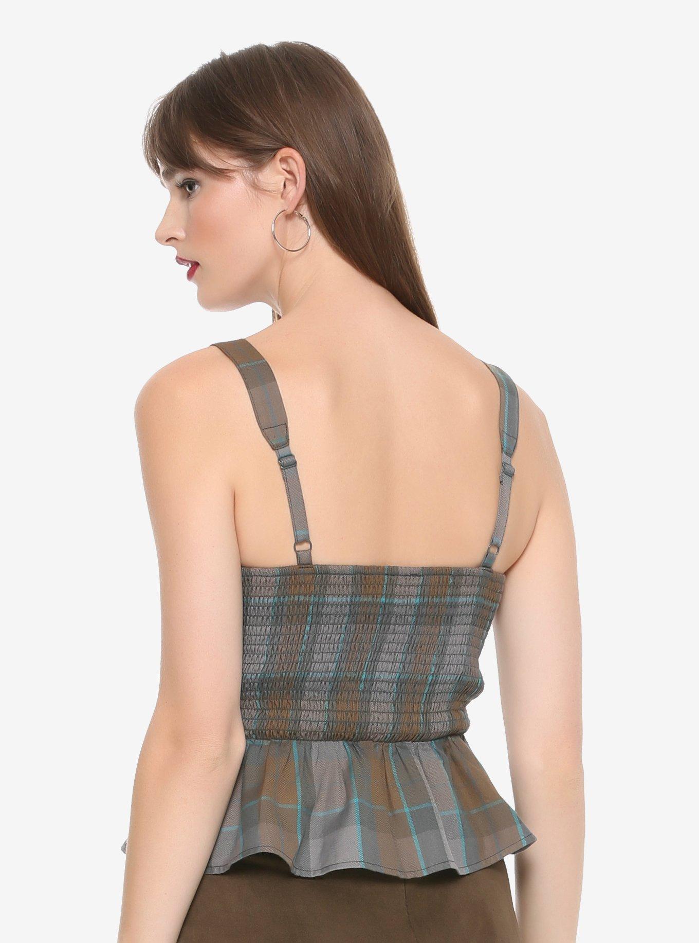 Outlander MacKenzie Tartan Peplum Corset Top Hot Topic Exclusive, , alternate