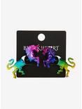 Blackheart Rainbow Unicorn Faux Tunnel Earrings, , alternate