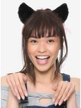 Blackheart Black & Pink Fuzzy Cat Ear Hair Clips, , alternate