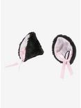 Blackheart Black & Pink Fuzzy Cat Ear Hair Clips, , alternate