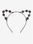 Blackheart Iridescent Flower Cat Ear Headband, , alternate